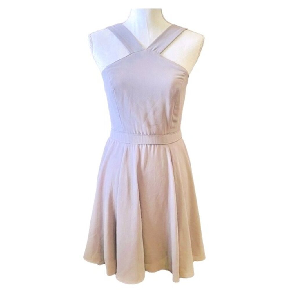 Lulu’s Gray High Neck Fit and Flare Dress Small